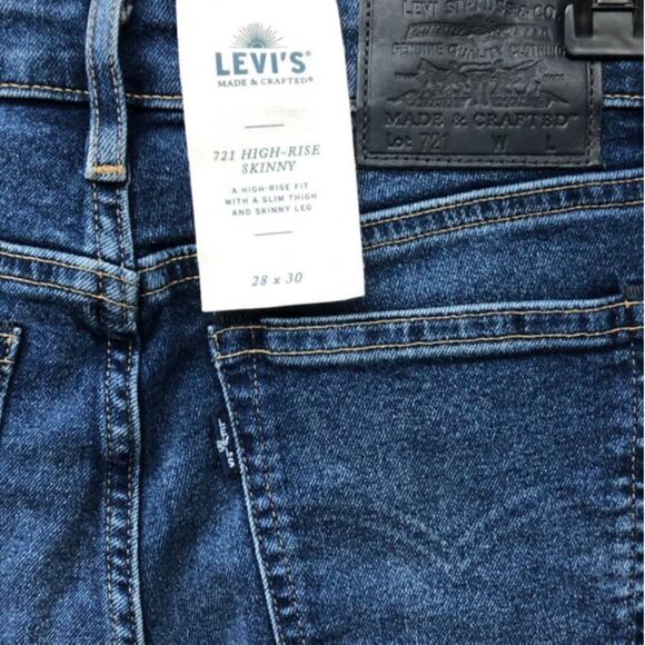New Levi's Made & Crafted 721 HIGH RISE SKINNY JEANS - Picture 6 of 6